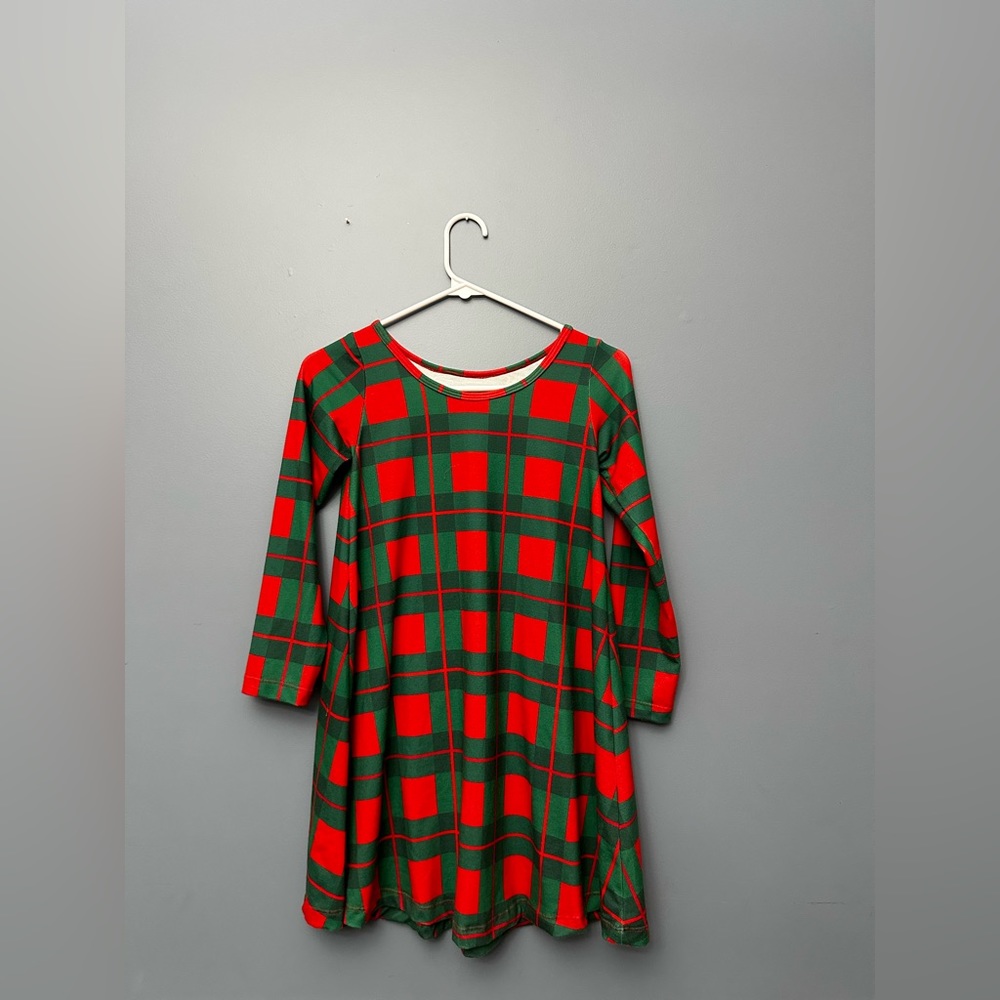 Red and green Christmas dress